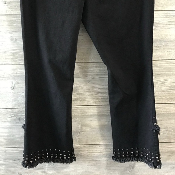 INC International Concepts Women's Black Fringed Jeans - Picture 5 of 10